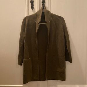 J. Crew Olive Green Sophie Open-front Sweater Blazer